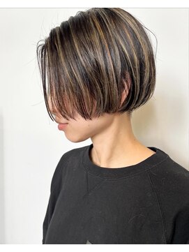 マル 薬院浄水店(MAR.co) HIGH LIGHT BOB /ボブハイライト 白髪ぼかしカラー