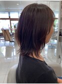 乾かしただけのパーマミディアムレイヤーパーマ外はねパーマ