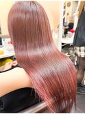 フェミニンロングブリーチなしダブルカラーアプリコットオレンジ