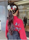 卒業式ヘア/ヘアセット/ヘアアレンジ/成人式ヘア/ポニーテール