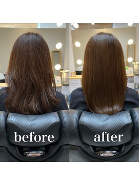 ツヤと髪 クリム(crim) 髪質改善エステカラー セミロング 白髪染め 30代、40代、20代