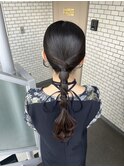 編みおろし タイトアレンジ タイトヘア タイトポニー 参列