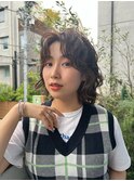 切りっぱなしボブエアリーロング美髪ピンクブラウン