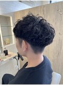 波巻きパーマメンズパーマメンズヘアツーブロックツイストパーマ