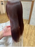 髪質改善☆ツヤ髪ストレートロング☆ナチュラルピンクブラウン