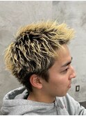 MEN’S HAIR/ブルーブラック/フェザーパーマ/ハイライト