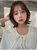ベージュイヤリングカラー くびれボブ【肥田亜沙美】