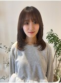 レイヤー×柔らかベージュ