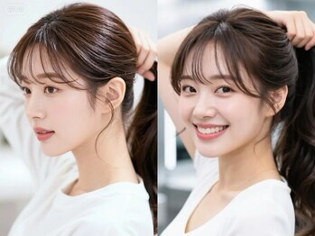 アクション 心斎橋店(ACTION)の写真/【心斎橋駅3分】トレンドの顔周り/韓国風カットで小顔効果◎大人可愛い垢抜けヘアに♪［髪質改善縮毛矯正］