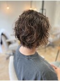 無造作ショートボブパーマ