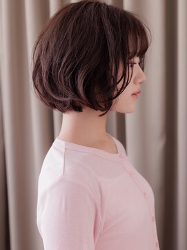 カバーヘア ブリス 上尾西口店(COVER HAIR bliss) 黒髪ダークアッシュ大人ショートヘア立体感丸みボブ20代30代Z