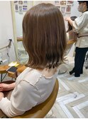 【藤原三知代】ミルクティーカラーのボブルフ