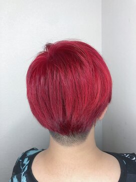 フロート 小阪店(float) ピンクカラー_マロンベージュ Aラインボブ かきあげ