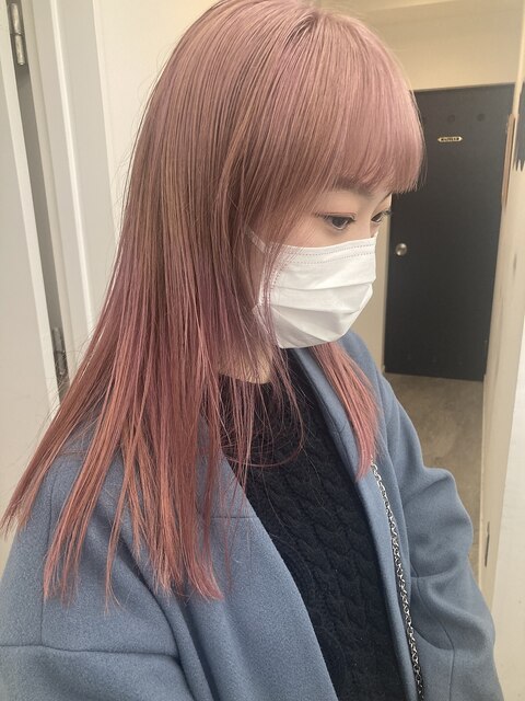 pink beige hair