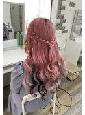 三つ編み、外巻き