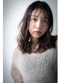 ウェットヘアレイヤーカット黒髪抜け感ミディアムx戸頭20代30代