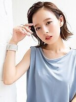 オーバーヘアー 南草津店(over hair)&nbsp;【over hair】 ベージュ×切りっぱなしボブ