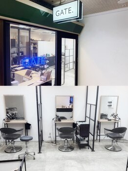 ゲート(GATE.)の写真/パーティション付きの半個室空間で、周りを気にせずリラックス。【ヘアセット/ブリーチ/梅田】