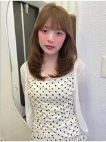 ボタン ハカタ(VOTAN hakata) 福岡美容室/ミディアムレイヤー/ミルクティーベージュ