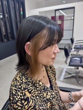 ワンブリーチ◎ベージュ系インナーカラー