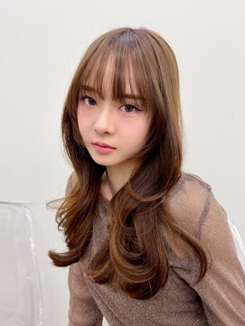 ヒュー 広島(HEW) かわいいシースルーバング韓国くびれレイヤーハッシュカット