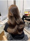 原宿ヘーゼルベージュミディアムレイヤー顔まわりミルクブラウン