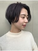 ハンサムショート　ショートボブ　パープルカラー　担当　山中