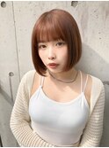 韓国ヘア/ボブ/ミニボブ/切りっぱなし/透明感カラー