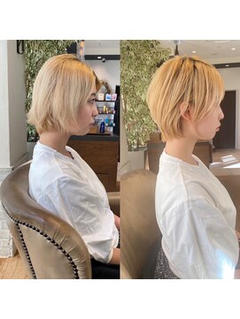 バンプ ギンザ(BUMP GINZA) 白髪ぼかしハイライト/絶壁解消/ひし形大人ショートボブ/聖
