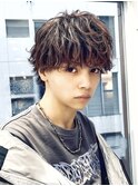 サーフカール/ 刈り上げセンターパート/ブルーブラック[新宿駅]