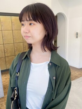 パークレーン アイス イヴェン(park lane ICI yeven) くびれヘア　レイヤー　軽め　ミディアム　赤髪　暗めカラー