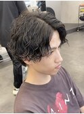 メンズマッシュ波巻きスパイラルパーマツイストスパイラルパーマ