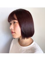 ティック 福井鯖江店(tic.)&nbsp;顎下ボブ/ボブ/ワインレッドカラー