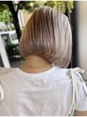トリプルカラーケアブリーチマチルダボブショートボブグレージュ