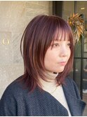 フェイスレイヤーのストレートミディアム