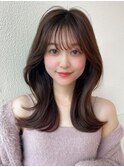 韓国風レイヤーイメチェンハッシュカットワイドバング美髪