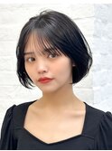 刈り上げボブ　姫カットレイヤー　ブルーカラー