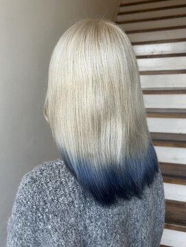 アッシュ 八事店(ASCH) 裾カラー Blue