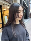 顔まわりカット 暗髪 髪質改善 マロンブラウン 銀座