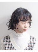 ショートボブ#パーマ#黒髪#切りっぱなし#浜松#浜北#磐田#三ヶ日