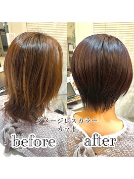 ウルフショート　ピンクブラウンカラー