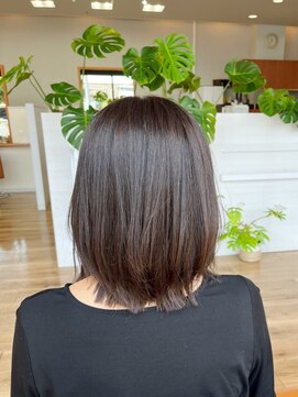 ヘアーブランドジン ティアラ(HAIR BRAND Jin Tiara) レイヤーボブ×アッシュオリーブ【#松山美容室】
