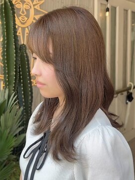 ヘアプレイスソル (HAIR PLACE SoL) 透明感ナチュラルベージュ/レイヤーカット/カール