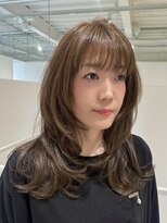 ルーム(room) 【ブリーチなし】ミルクティーブラウン×艶レイヤーカット