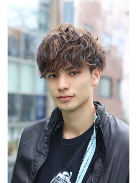 ネイビー(NAVY) フェザーマッシュくせ毛風パーマツイストパーママッシュ