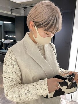 リンドトウキョウ ウメダ(LINDO TOKYO) my27_マッシュショートミルクティー×顔周りローライト/Wカラー