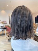 切りっぱなしボブ/ハイライト/ショートボブ/インナーカラー