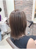 五反田美容院☆脱白髪染めぼかしハイライト、ナチュラルベージュ