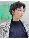 【早瀬忍】ウェーブショートパーマ