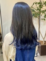 アクアオモテサンドウ(ACQUA omotesando)&nbsp;△ブリーチあり裾カラーグラデーションカラーブルー髪質改善